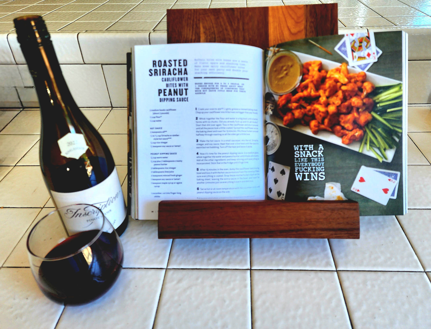 Handcrafted cookbook stand
