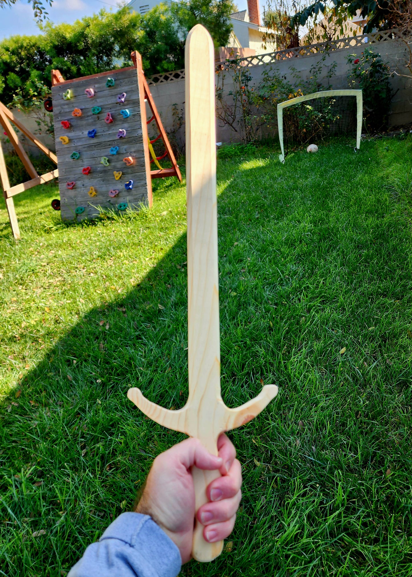 Handmade Wooden Sword – 24" Kids Play Sword