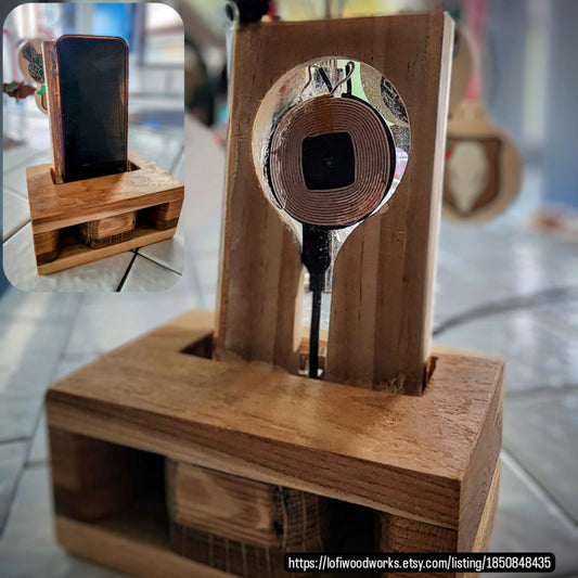 Lofi Plinth – Wooden Wireless Charger Stand with Acoustic Amplifier