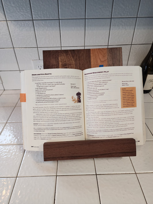 Handcrafted cookbook stand