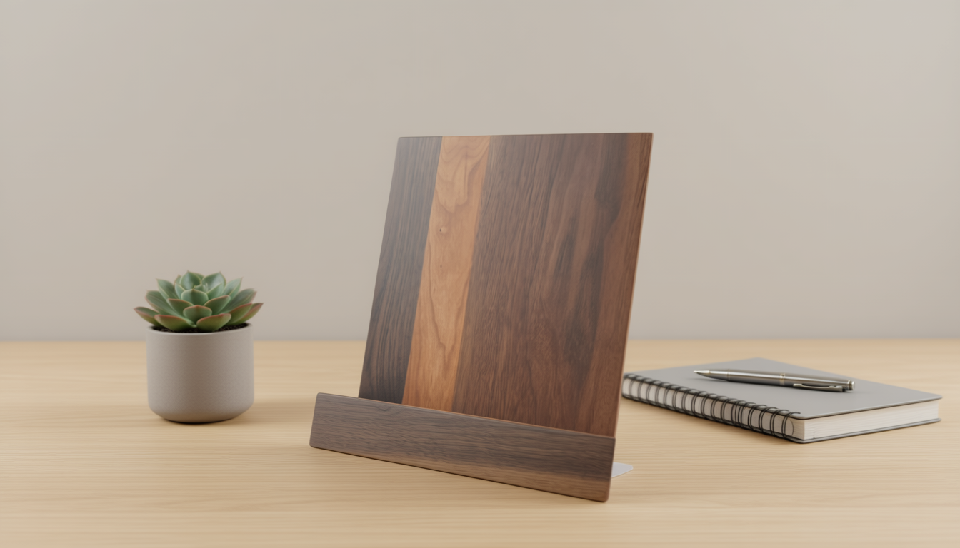 Lofi Woodworks cookbook and tablet stand, side profile – Lofi Woodworks