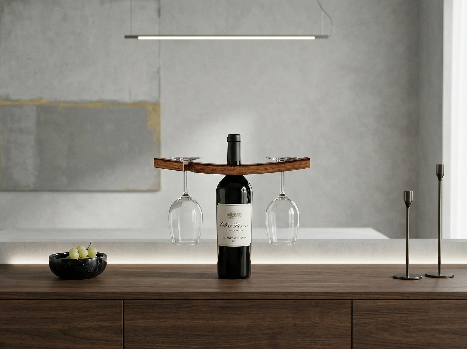 Handmade oak cocktail smoker kit, top view – Lofi Woodworks