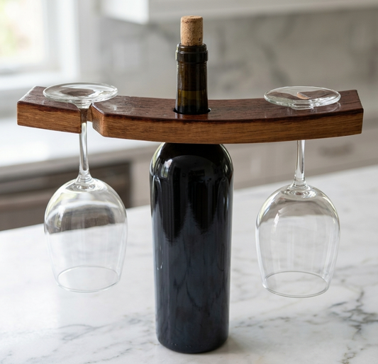 Barrel Stave Wine Caddy – Handmade from Authentic California Wine Barrels