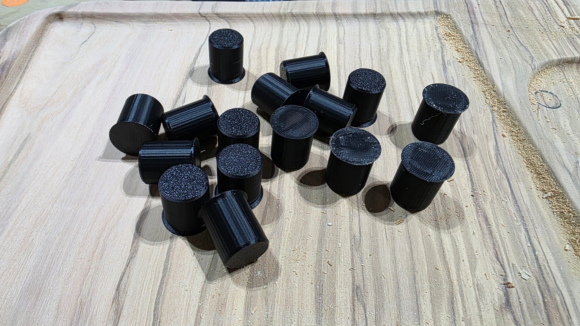 Set of dog hole covers made by lofi woodworks