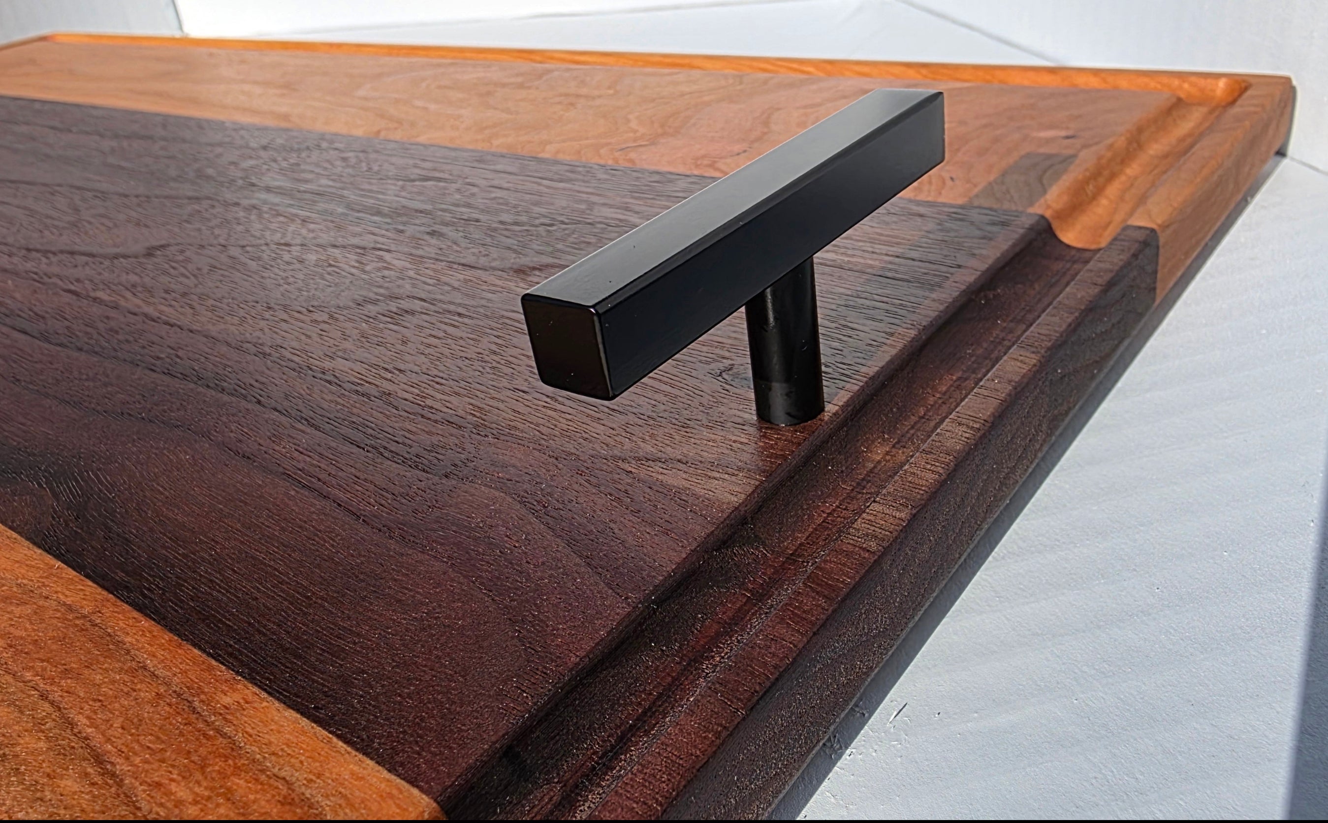 handcrafted wood serving tray with handles