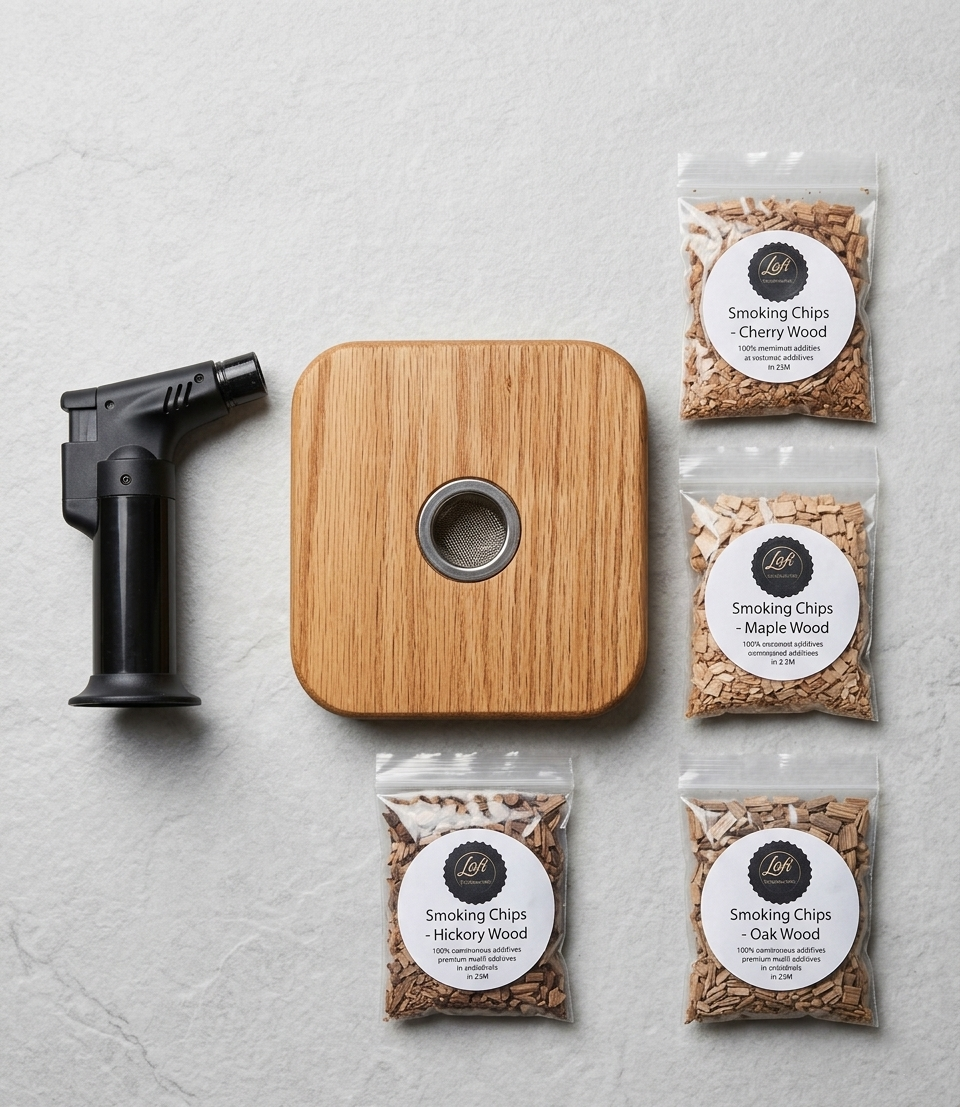 Oak cocktail smoker and accessories gift set – Lofi Woodworks
